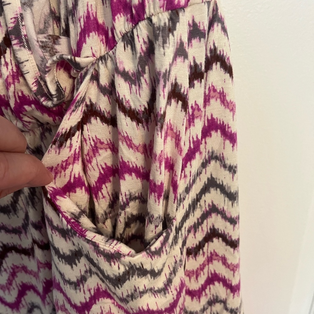 NWOT Best Society Pink and Purple Chevron Jumpsuit - Picture 4 of 8